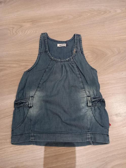 K07 Blauwe spijkerovergooier Babyface maat 74, Kinderen en Baby's, Babykleding | Maat 74, Gebruikt, Meisje, Jurkje of Rokje, Ophalen of Verzenden