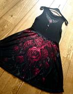 Gothic Jurk Spiral Maat L XL Zwart rood met rode rozen alto, Spiral, Verzenden, Zwart, Maat 46/48 (XL) of groter