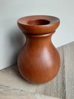 Massief houten vaas vintage, Minder dan 50 cm, Overige materialen, Ophalen of Verzenden, Zo goed als nieuw