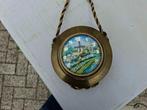 schitterende antieke messing opwindbare wandklok met molen, Ophalen of Verzenden