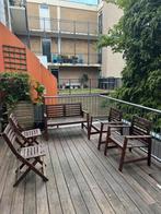 Tuinbankje en 4 Tuinstoelen - Hout, Ophalen, Gebruikt, Hout