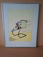 Zeefdruk De skistoel - Hans Wap - in lijst, Antiek en Kunst, Ophalen