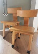 Vintage houten schoolstoeltjes, Huis en Inrichting, Stoelen, Twee, Gebruikt, Hout, Ophalen