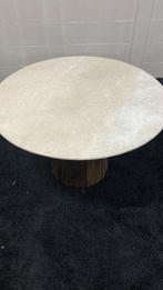 Eettafel marmer wit/beige 120cm japandi stijl, Info@savoireinteriors.com, Overige materialen, 100 tot 150 cm, Savoir