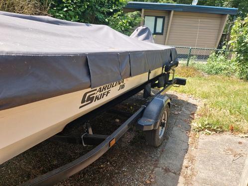 Vis/tourboot Carolina skiff j16, Watersport en Boten, Vis- en Consoleboten, Gebruikt, Tot 10 pk, 3 tot 6 meter, Benzine, Buitenboordmotor
