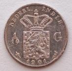 Mooie dubbeltje (1/10 gulden) 1901 Nederlands Indië., Postzegels en Munten, Munten | Nederland, Verzenden, Zilver, 10 cent, Koningin Wilhelmina
