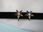 Oorbellen antiek ster model gekleurde rijnsteentjes, Sieraden, Tassen en Uiterlijk, Antieke sieraden, Verzenden, Overige materialen