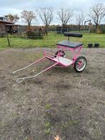 Super gave roze tweewieler voor Shet of mini paard., Dieren en Toebehoren, Rijtuigen en Koetsen, Gebruikt, Sulky, Pony, Gesloten
