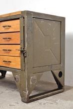 Vintage industriële werkbank ladekast dressoir kookeiland, Ophalen of Verzenden, Gebruikt
