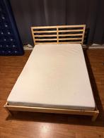 IKEA TARVA Bed 140x200 + ÅBYGDA Mattress, Ophalen, Bruin, Tweepersoons, 140 cm