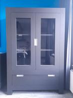 Vitrine kast Antraciet, Huis en Inrichting, Kasten | Vitrinekasten, Ophalen, 50 tot 100 cm, Zo goed als nieuw, 150 tot 200 cm