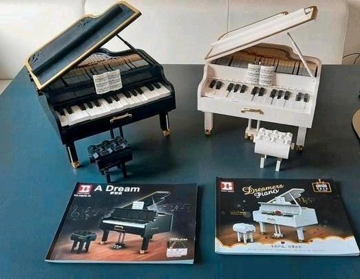 Grand Piano grote bouwpakketten, zwart en wit, Kinderen en Baby's, Speelgoed | Bouwstenen, Zo goed als nieuw, Ophalen