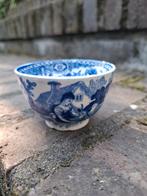 Fraai antiek kommetje, meisje met geit, blauw wit, Ophalen of Verzenden