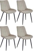 Eetkamerstoel Beige Verta – Velvet V108-98 €40,00p/st., Huis en Inrichting, Stoelen, Ophalen, Overige kleuren, Nieuw, Metaal