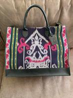 Dames Batik Tas 100% Leer + Batik Tenun uit Indonesie, Ophalen of Verzenden, Zo goed als nieuw, Zwart, Schoudertasje