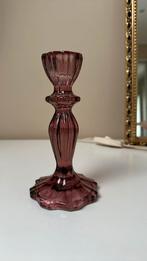 Roze glazen kandelaar, Ophalen of Verzenden, Nieuw, Overige materialen, Minder dan 25 cm