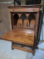Oude secretaire met pilaren en ingelegde houten motieven, Ophalen, Gebruikt