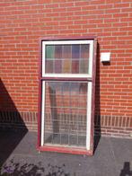 antieke glas in lood ramen (3 stuks), Doe-het-zelf en Verbouw, Glas en Ramen, Ophalen, Gevelraam of Ruit, Gebruikt, Glas in lood