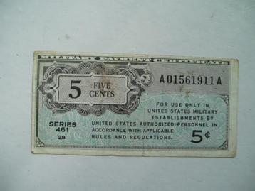 1179. Amerika, MPC 5 cents (1946-1947) series 461. beschikbaar voor biedingen