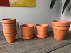 Partij bloempotten kweekpotten aardewerk 13 items kunststof, Tuin en Terras, Rond, Zo goed als nieuw, Aardewerk, Tuin