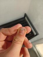 Trouwring met diamant, Sieraden, Tassen en Uiterlijk, Ringen, Ophalen, Gebruikt, 17 tot 18, Met edelsteen