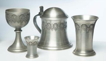 Tinnen Drinkset - Vintage Look beschikbaar voor biedingen