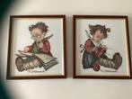 M.j. Hummel, jongen aan het lezen, meisje aan het breien., Antiek en Kunst, Kunst | Tekeningen en Foto's, Ophalen of Verzenden