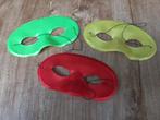 3 groen / rood / geel masker, Hobby en Vrije tijd, Feestartikelen, Ophalen of Verzenden, Nieuw, Feestartikel, Carnaval