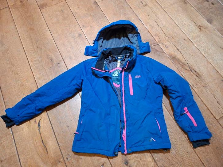 Ski Winterjas Mountain Peak meisje, blauw met roze, maat 140, Kinderen en Baby's, Kinderkleding | Maat 140, Zo goed als nieuw