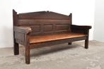 Antieke Spaanse houten bank 1850 Spanish primitive bench, Huis en Inrichting, Banken | Bankstellen, Ophalen of Verzenden, Gebruikt