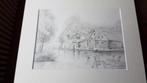 originele tekening Ida Zwartkruis 1988 dorpsweg Oudendijk, Antiek en Kunst, Ophalen