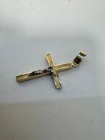 16856 Prachtig Groot 14kt Gouden Bicolor Kruis, Ophalen of Verzenden, Zo goed als nieuw, Kruis of Symbool, Goud