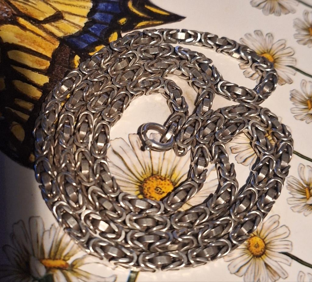Zilveren konings ketting 3,5 mm, 73 cm ., Ophalen of Verzenden, Zilver