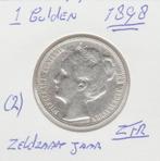 (2) Mooie zeldzame 1 gld 1898 zfr., Postzegels en Munten, Munten | Nederland, 1 gulden, Zilver, Ophalen of Verzenden, Koningin Wilhelmina