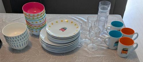Uitgebreid campingservies met campertjes, Caravans en Kamperen, Kampeeraccessoires, Gebruikt, Ophalen
