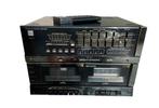 Mitsubishi DA 603 versterker + dubbel cassette & afstandsb., Ophalen of Verzenden, Gebruikt, Cassettedeck, Microset