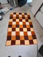 Deken, bruin geblokt, Hobby en Vrije tijd, Stoffen en Lappen, Ophalen, Bruin, Nieuw, 30 tot 120 cm