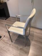 Eetkamerstoelen, Huis en Inrichting, Stoelen, Ophalen, Wit, Leer, Zo goed als nieuw