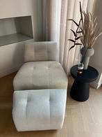 Fauteuil met poef beige, Ophalen of Verzenden, Zo goed als nieuw, 75 tot 100 cm
