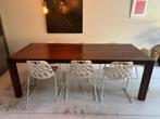 Eettafel notenhout, Huis en Inrichting, Tafels | Eettafels, Ophalen, Gebruikt, 200 cm of meer, 50 tot 100 cm