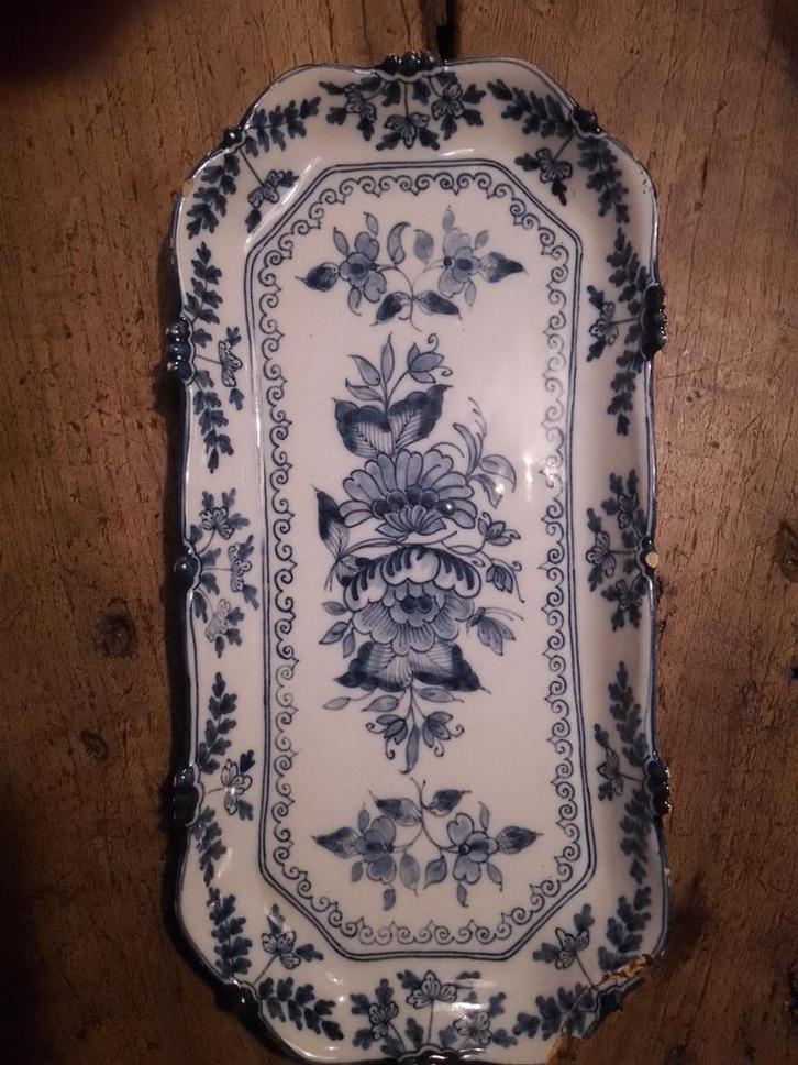 Tichelaar Makkum Delfts blauw (cake) schaaltje, Antiek en Kunst, Antiek | Schalen, Ophalen of Verzenden
