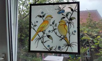 Glas in Lood Gebrandschilderd Vogels Decoratie Muur Raam  beschikbaar voor biedingen