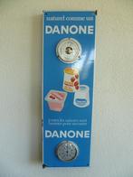 EMAILLE RECLAMEBORD THERMOMETER"DANONE TOETJES"UIT 1967, Verzenden, Gebruikt, Reclamebord