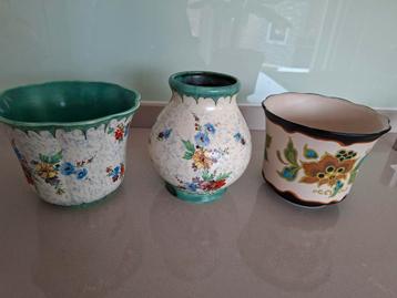 3 platen vazen/potten van Gouda pateel(ook p.s.) beschikbaar voor biedingen
