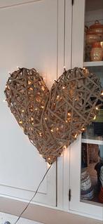 Rieten Hart-deurhanger- Rattan- verlichting, Ophalen, Zo goed als nieuw