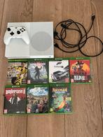 Xbox One S met 7 spellen, Ophalen of Verzenden, Zo goed als nieuw, 500 GB, Met 1 controller