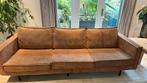 Driezits bank bruin, Ophalen, Gebruikt, Driepersoons, 75 tot 100 cm