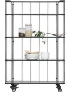 Woood bakkerskast Cara Trolley. Zwart hout metaal, Huis en Inrichting, Kasten | Overige, Ophalen, Zo goed als nieuw