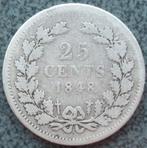 Zilveren kwartje - 25 cent 1848., Verzenden, Zilver, 25 cent, Losse munt