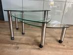 Glazen salontafel 3 delen, Ophalen, Gebruikt, 50 tot 100 cm, Rond